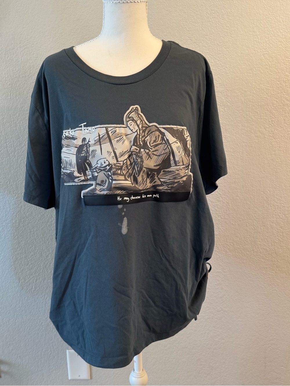 Star Wars Disney Parks Ahsoka Tano Grogu T-Shirt Teal size 3x